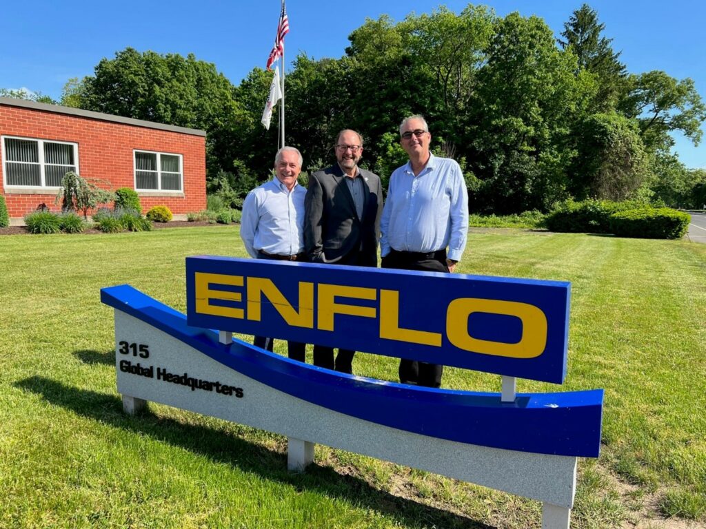 Pictured above: Mark Lamoureaux, CEO of Enflo; Paul Lavoie, State of CT’s Chef Manufacturing Officer; Steve Rood, President of Enflo
